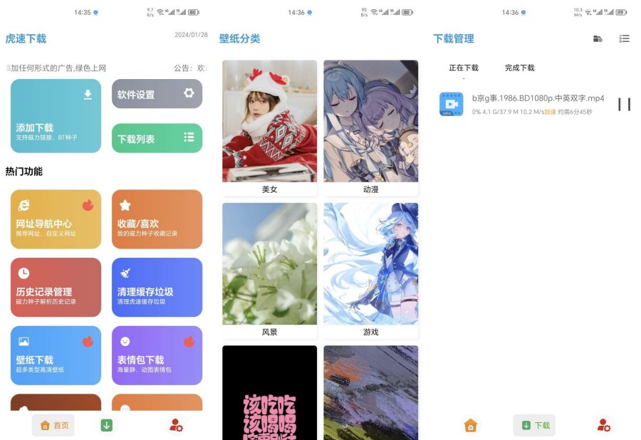 虎速下载v1.0下载工具可下磁力 壁纸